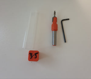 TCT 3.5mm drill countersink bit fits festool centrotec 8mm shaft