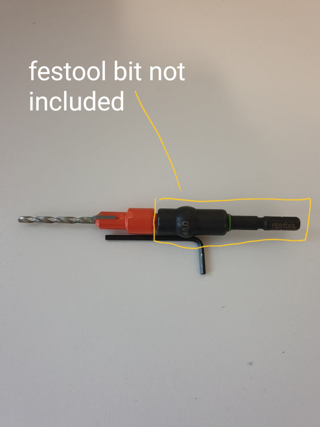 TCT 3.5mm drill countersink bit fits festool centrotec 8mm shaft